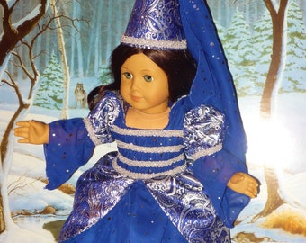 Sparkling Midnight Blue Princess Costume fits American Girl Dolls