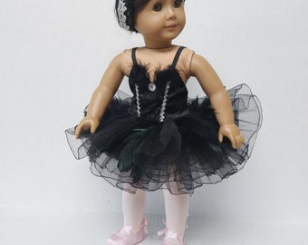 Swan Lake Ballet Costume with Head Dress, Toe Shoes and Tights - fits American Girl Dolls