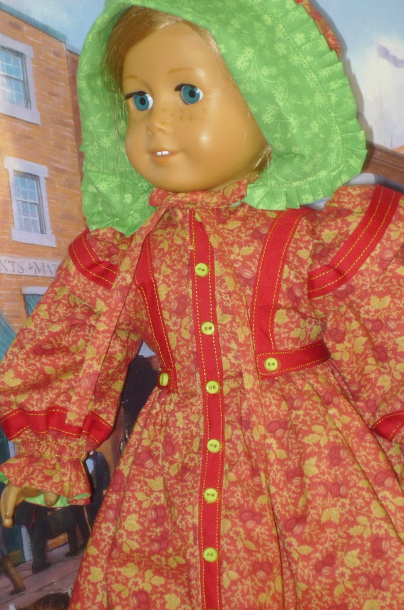 Prairie Town Dress and Bonnet fits American Girl Doll Kirsten image 4