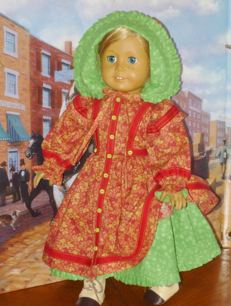 Prairie Town Dress and Bonnet fits American Girl Doll Kirsten image 3