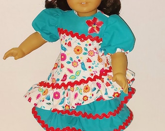 Fiesta Top and Ruffled Skirt with Headband - Fits American Girl Doll Josefina