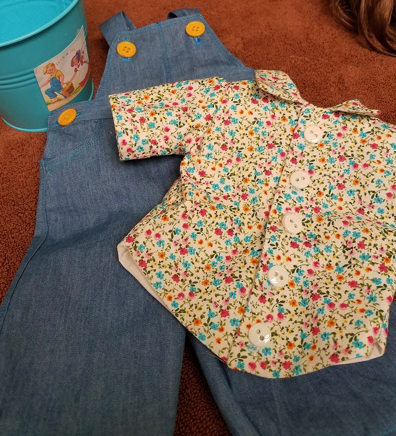 Jack and Jill Costumes with Pail fits American Girl Dolls Etsy