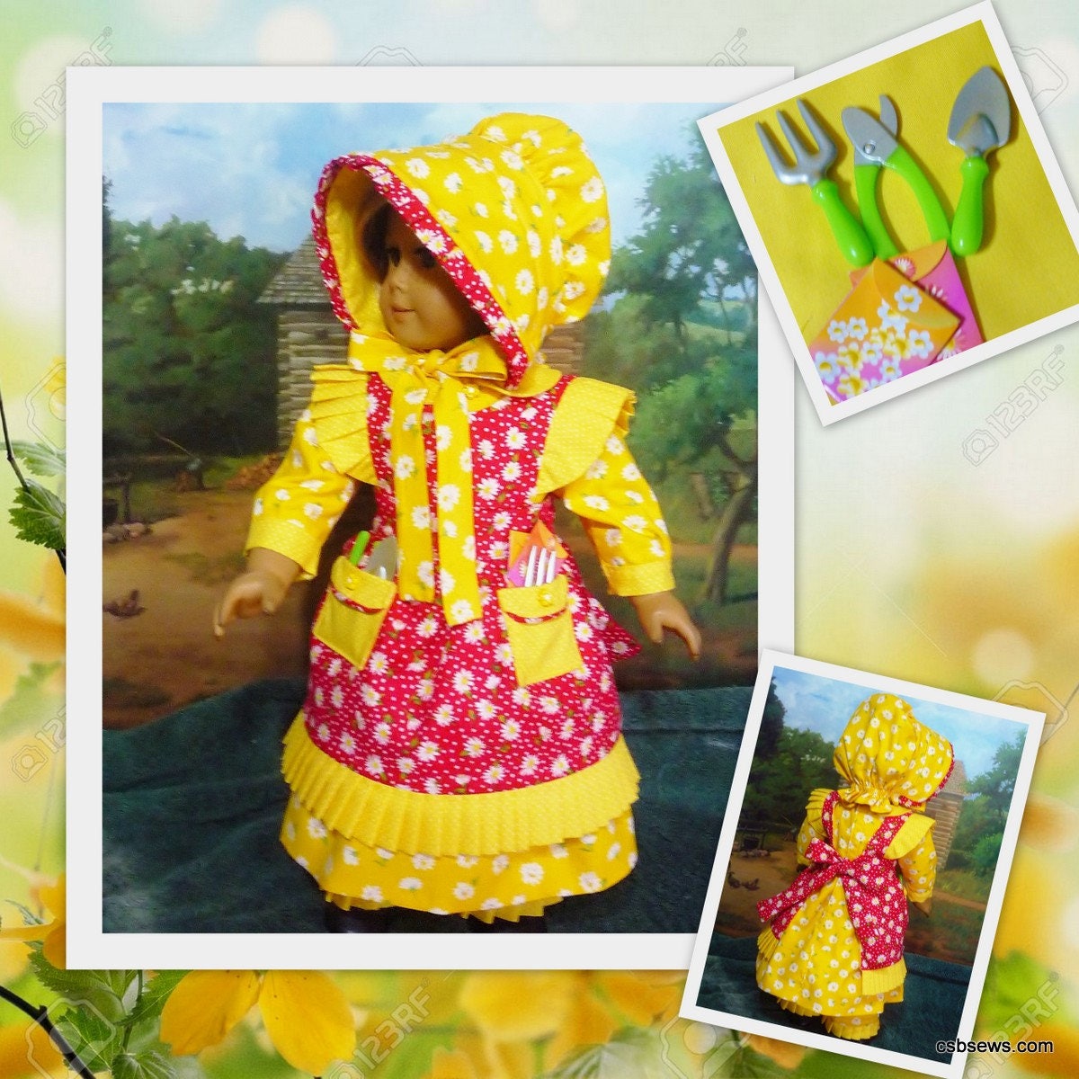Mary Mary Quite Contrary Costume Fits American Girl Doll