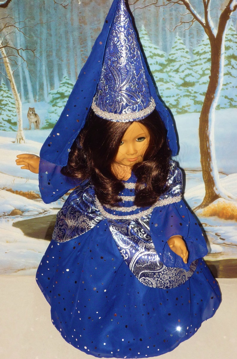 Sparkling Midnight Blue Princess Costume fits American Girl Dolls image 7