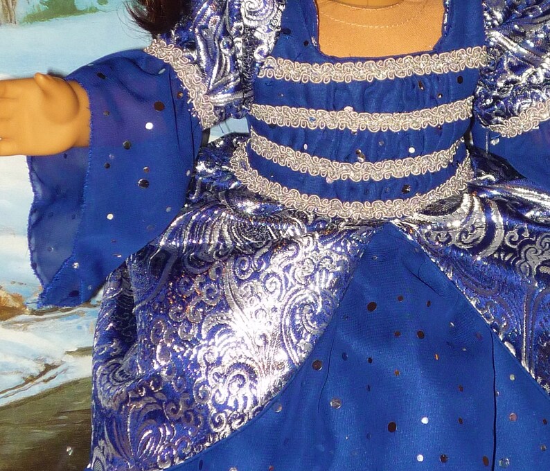 Sparkling Midnight Blue Princess Costume fits American Girl Dolls image 3