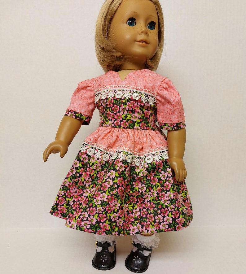 1930's Sunday Best Ensemble with Dress, Socks, Shoes & Barrette Fits American Girl Dolls Kit and Ruthie image 2