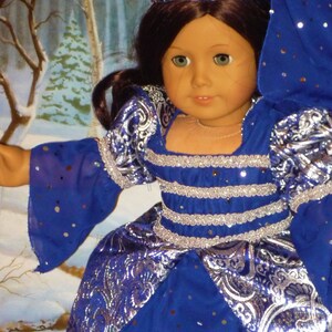 Sparkling Midnight Blue Princess Costume fits American Girl Dolls image 2