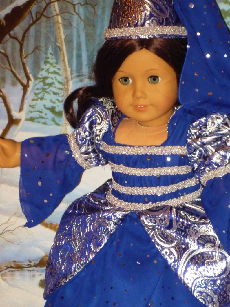 Sparkling Midnight Blue Princess Costume fits American Girl Dolls image 2