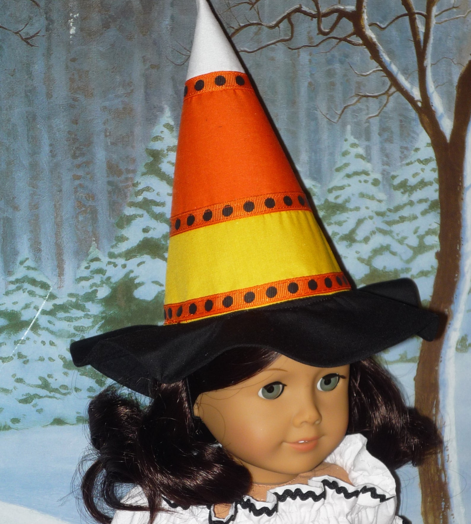 American Girl Doll Candy Corn Halloween Witch Costume with Hat Etsy