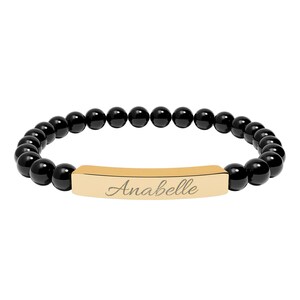 Personalized Name Bracelet with Stones | Hand-Engraved Jewelry for Her, Birthday Gift for Women, Discreet Gold or Silver Bar Bracelet image 10