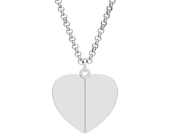 Heart necklace with engraving
