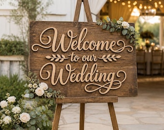 Welcome to Our Wedding SVG – 2 Files - Laser Cut File - Cricut Cut File - (Digital Download) - Design 1