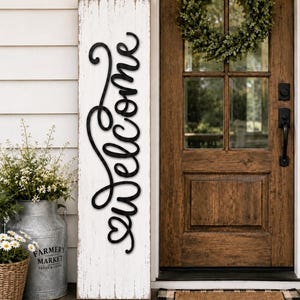 Cursive Welcome w/ Heart & Flourish Porch Leaner Laser SVG - Great Everyday Laser File - Farmhouse - Traditional - (Digital Download)