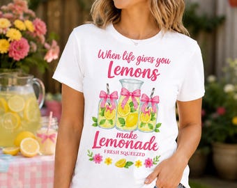 When Life Gives You Lemons - Make Lemonade PNG - 300 DPI - Summer File - Transparent Background - (Digital Download)