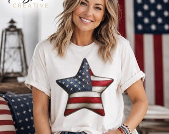 Patriotic US Flag Star PNG - 300 DPI - Patriotic Stars and Stripes - Transparent Background - (Digital Download)