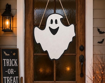 Fantasma feliz en capas con ojos y boca expresivos con respaldo desplazado SVG láser – Archivo láser de otoño y Halloween - (Descarga digital) - Diseño de fantasma 3