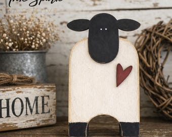 Oveja primitiva en capas con corazón SVG – Archivo láser Cricut de oveja de primavera - (DESCARGA DIGITAL)