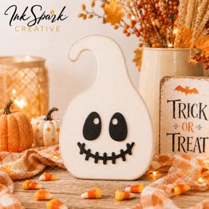 Layered Spooky the Ghost w/ Face Laser SVG - Halloween File – Shelf Sitter - Door Hanger - (Digital Download)