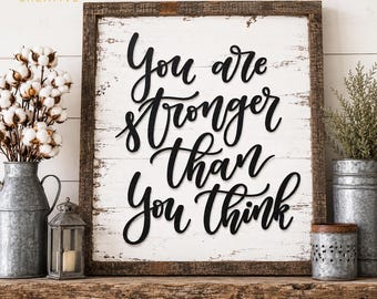 You are Stronger Thank You Think Words Laser SVG - Inspirational Words File - (Digital Download) - No Frame Included