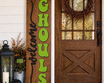Welcome Ghouls Porch Leaner Laser SVG - Halloween Fall - Trick or Treat - Laser Cut File - (Digital Download)