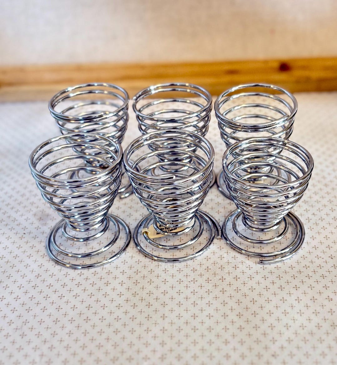 Wire Spring Cup Set 6 Stainless Steel Spring Wire Tray Egg Cups Holder - Etsy