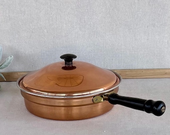 Vintage Copper over Aluminum Saute Pan with Lid