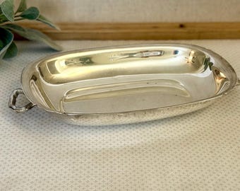 Vintage Silver Plated Mid Century  Serving Dish with Handles
