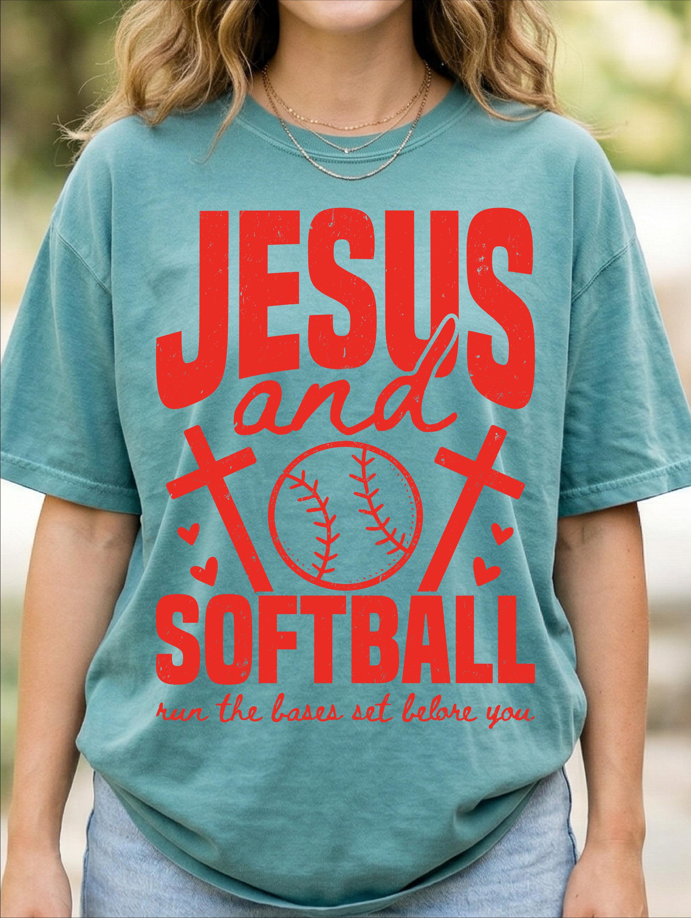 Jesus and Softball Png, Christian Softball PNG, Faith Softball Shirt ...