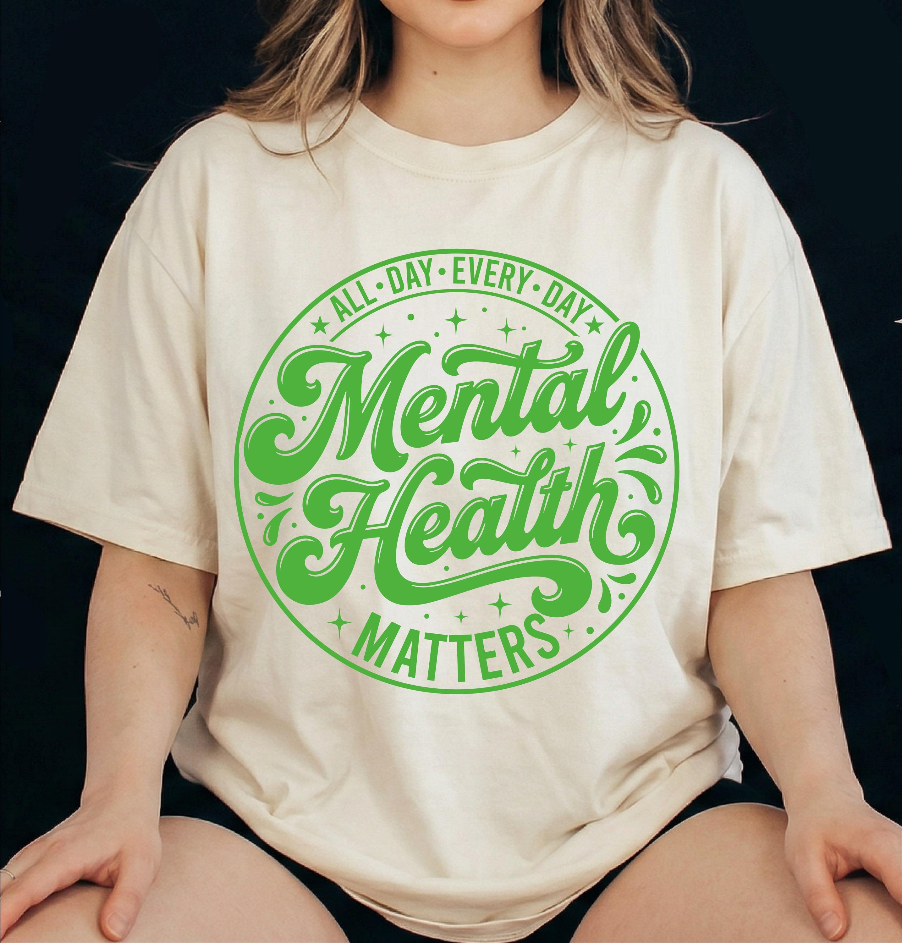 Mental Health Matters SVG PNG | Green Awareness Ribbon Design | Self ...