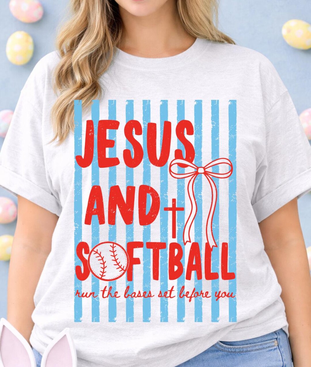 Jesus and Softball PNG SVG | Trendy Christian Softball Shirt Design ...