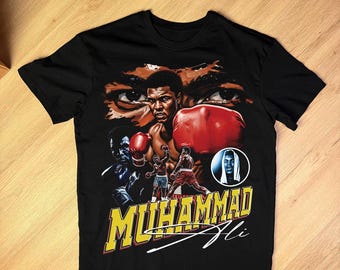 Muhammad Ali inspired PNG, Boxing Legend Tribute Design, World Heavyweight Champion Graphic, Halftone Art for Black Shirts, Digital Download