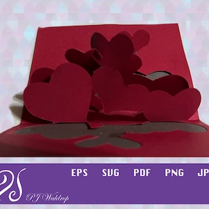 3D pop up Heart Card, SVG cut file