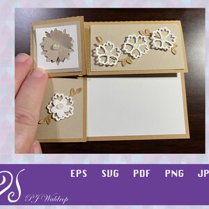 Exploding Fold Card with Flowers Cut File
