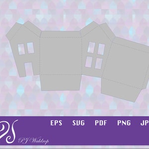 3D Quirky House, LED candle holder, Favor box, SVG paper cut file