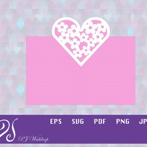Tarjeta de corazón emergente 3D con adorno de corazón floral