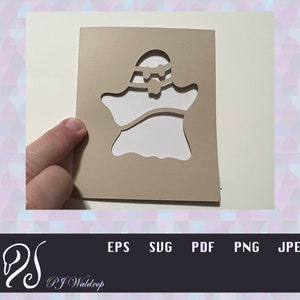 Gespenst Halloween Karte, SVG ausgeschnittene Datei