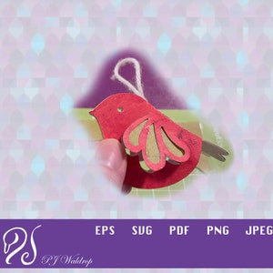 3D Vogel Ornament, Party Favor, SVG schneiden digitale Datei