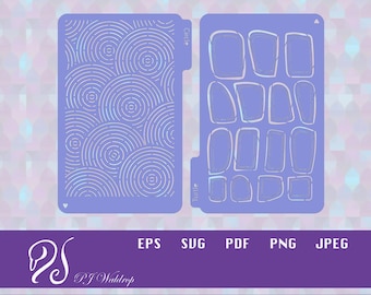 Texture stencil SVG cut file circles and turtle shell