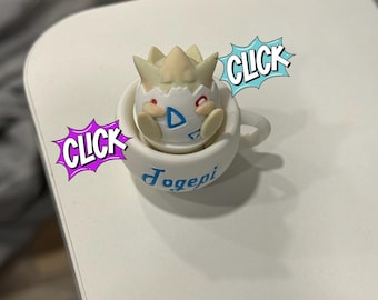 Brelok do kluczy Fidget Clicker Sleeping Togepi, cichy lub klikalny, drukowany w 3D prezent z motywem anime, biurko Fidget