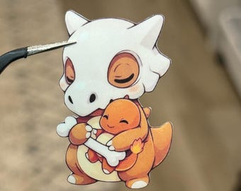 Naklejka pluszowa Charmander Cubone Hodling