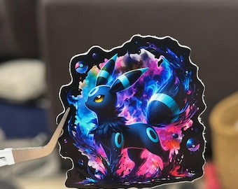 Błyszcząca naklejka akwarelowa Umbreon