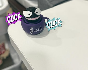 Brelok do kluczy Sleeping Gastly Fidget Clicker, cichy lub klikalny, drukowany w 3D