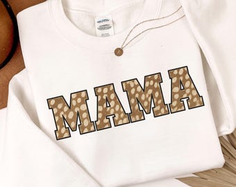 Mama Deer Print PNG Digital Graphic Gift for Mom Shirt Sweatshirt Motherhood Western Woodland Neutral Instant Download - Commercial Use