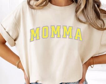 Cheerful Trendy "Momma” PNG Graphic for Apparel and Gifts  Fun Bright Playful Spring Typography Instant Digital Download - Commercial Use