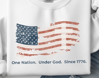 Patriotic USA 4th of July American Flag PNG Shirt Retro Graphic Independence Day America 250 1776 Under God Instant Download/Com. Use