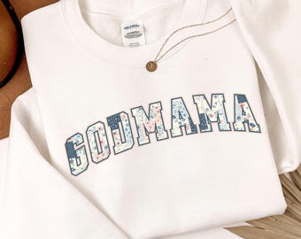 Godmama Patchwork Print PNG Shirt Graphic Gift for Godmom Godmother Proposal Gifts God Mom Godparent Instant Download - Commercial Use