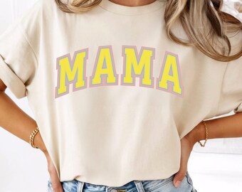 Cheerful Trendy "Mama” PNG Graphic for Apparel and Gifts  Fun Bright Playful Spring Typography Instant Digital Download - Commercial Use