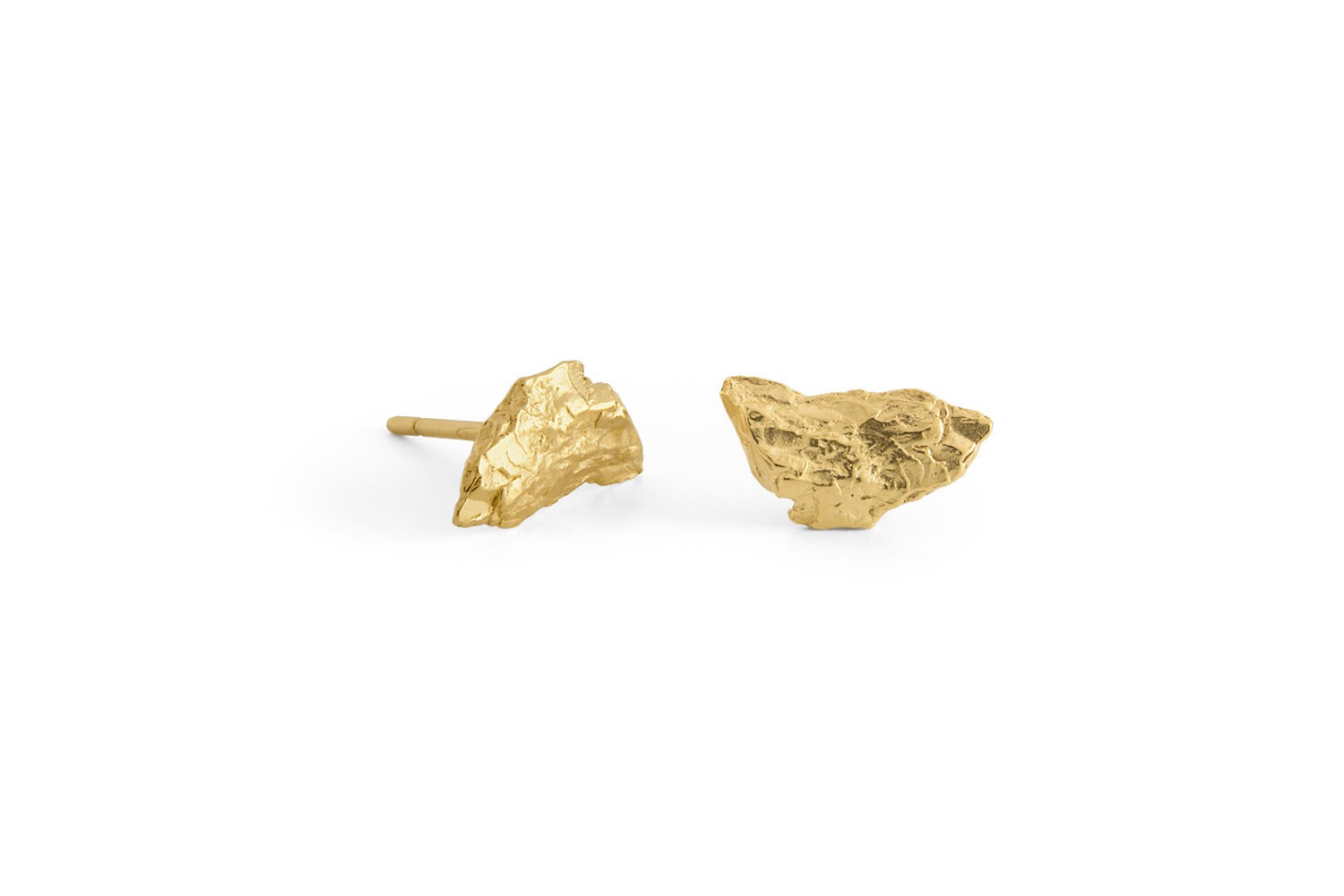 Chic 14k Or 18k Solid Gold Nugget Stud Earrings Unique Etsy