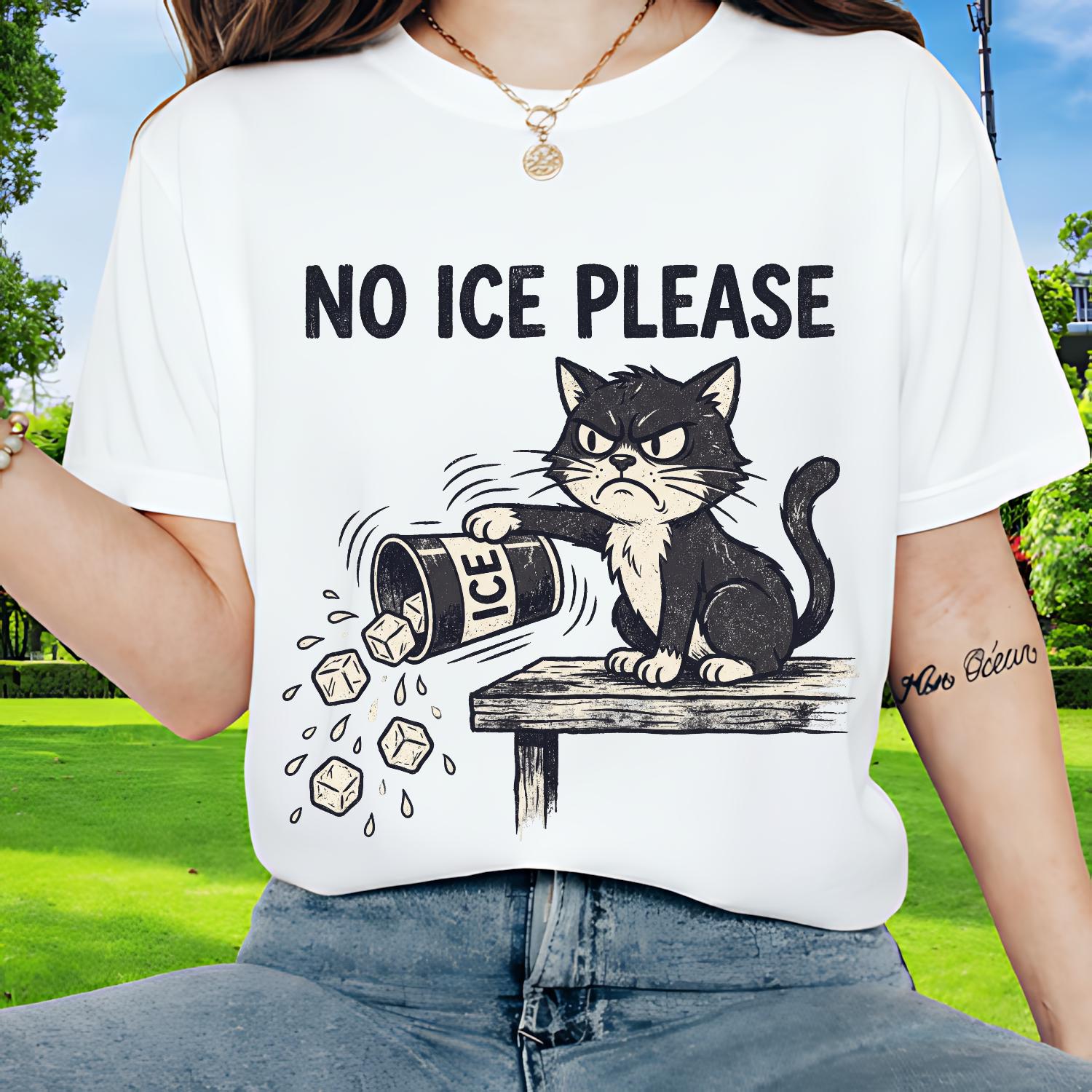 Grumpy Cat NO ICE PLEASE Png Funny Pet Design Distressed Kitty Png ...