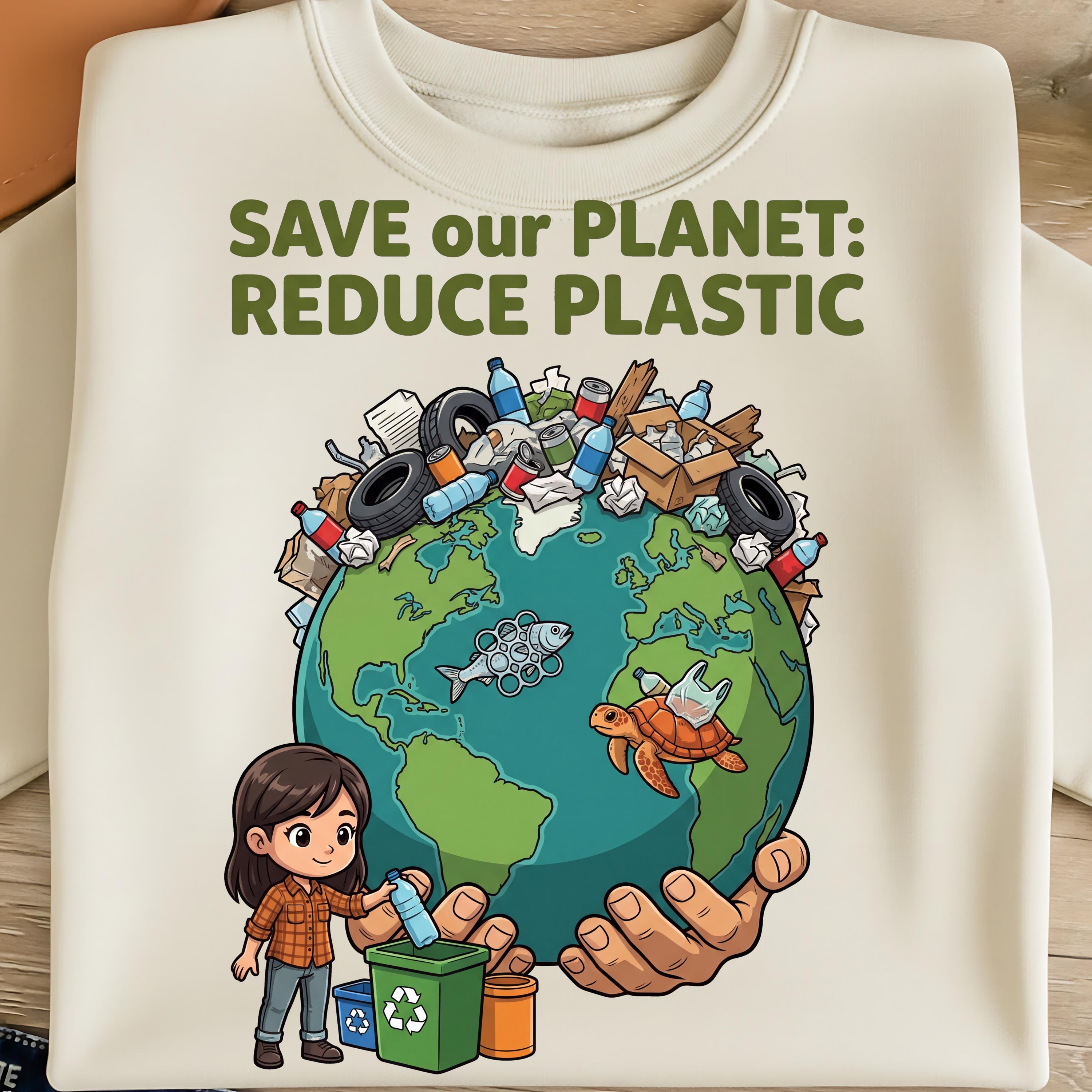Help Us Reduce Save Our Planet Reduce Plastic PNG Earth Day Awareness Trendy Eco ...